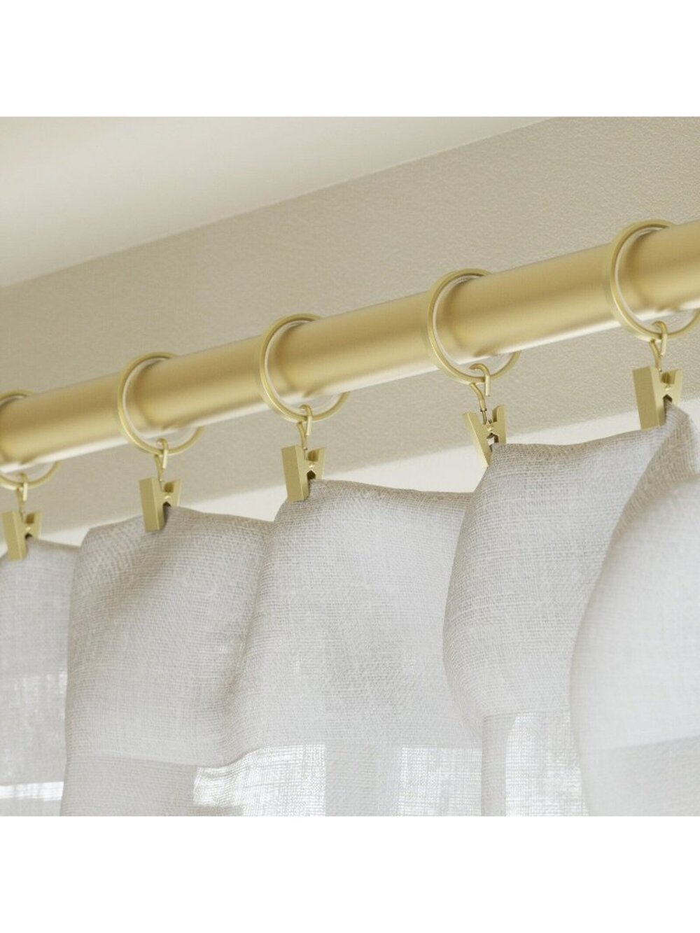 Set of 7 Umbra Cappa Curtain Decorative Modern Clip Rings in Brass Gold NEW 1"